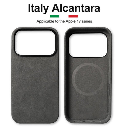 Two black phone cases with 'Italy Alcantara' branding. YAXSO UAE ONLINE STORE