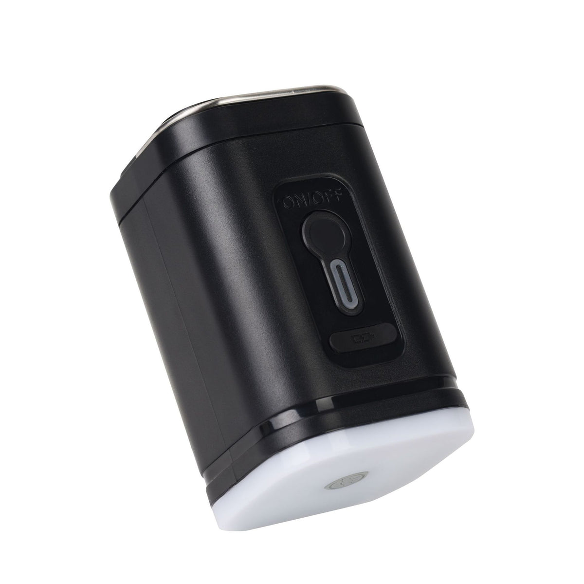 Black air pump module with button and oval port on side