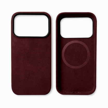 Burgundy phone case with magnetic back for Apple products. YAXSO UAE ONLINE STORE