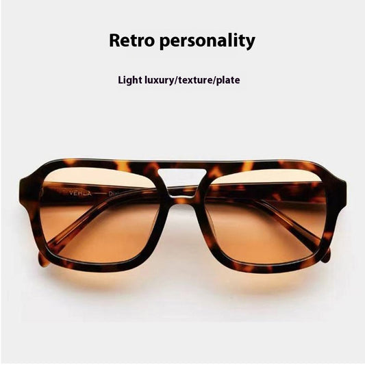 Women's Double Beam Plate Sunglasses | Retro Catwalk Style UV400