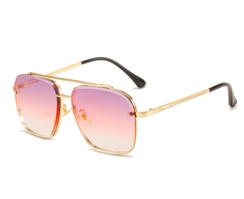 Men's Sunglasses Double Bridge Cut Metal