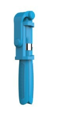 Blue smartphone selfie stick on a white background