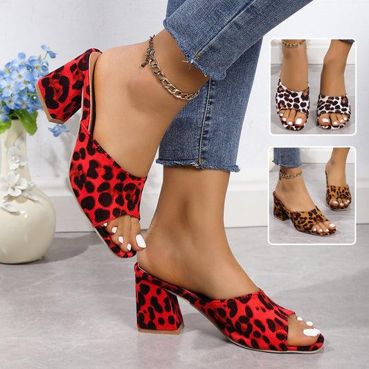 Women’s Leopard Print High Heel Sandals