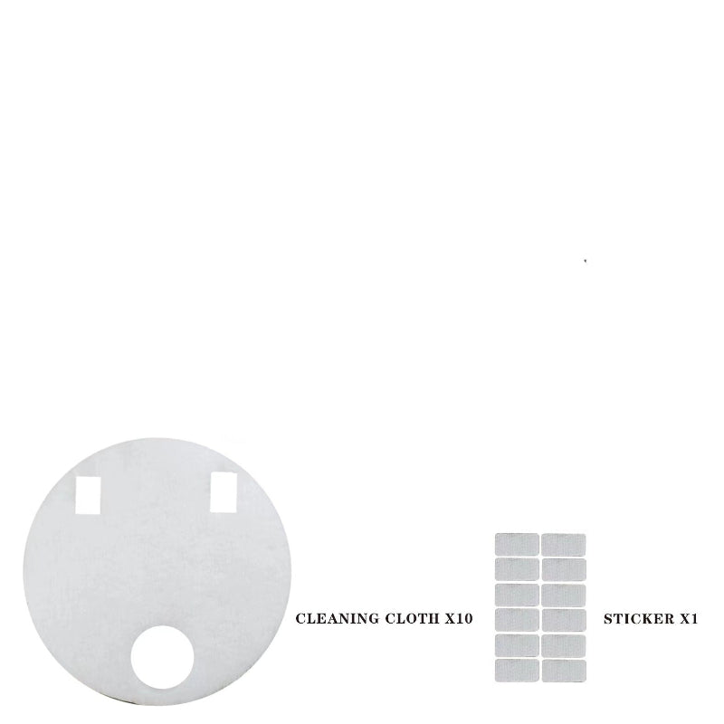 Cleaning cloth and sticker on a white background