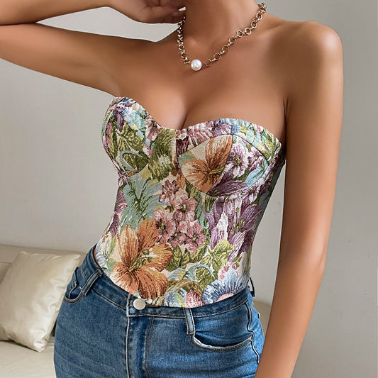 Y2K Floral Tube Top