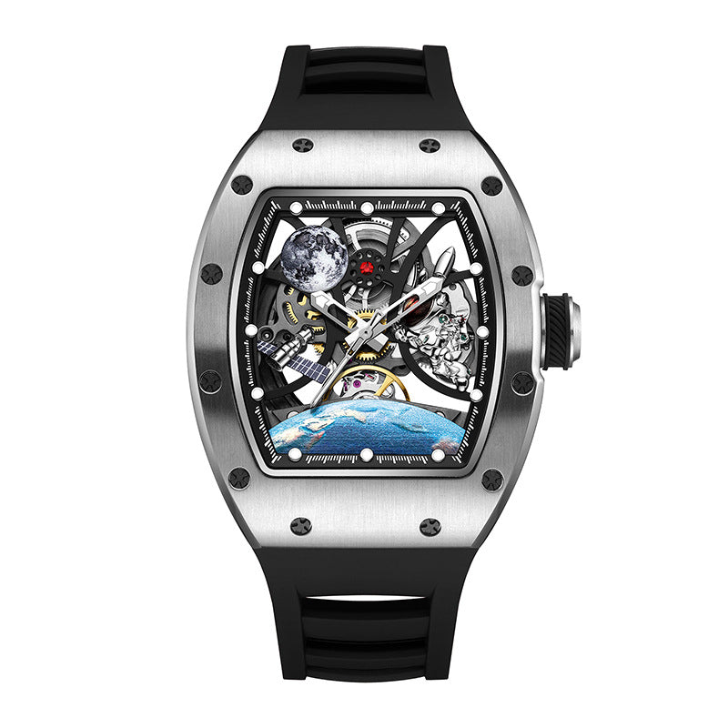 Luxury watch with intricate design on a white background