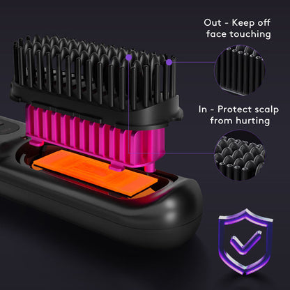 Hair washing device with features highlighted on a dark background
