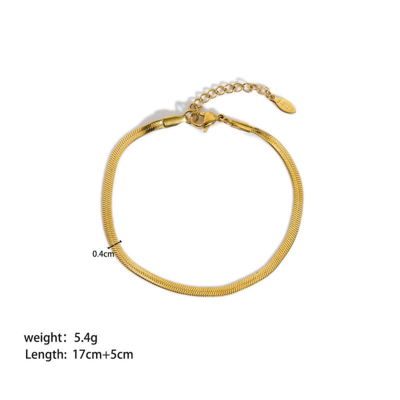 Gold-tone slim chain bracelet with clasp and thin extension chain