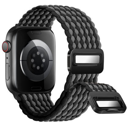 Smartwatch with a gray braided band on a white background