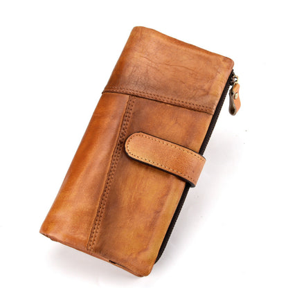 Brown leather wallet on a white background