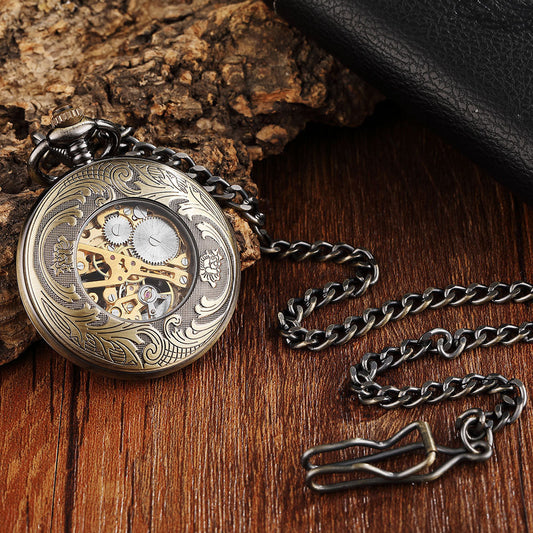 Retro Mechanical Pocket Watch Necklace