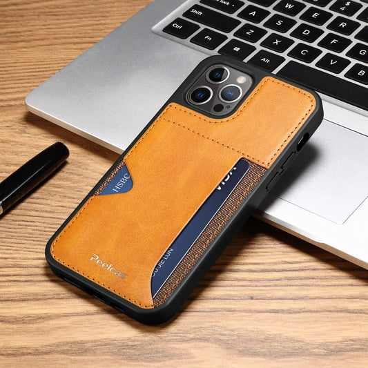 Business Back Leather Card Phone Case - YAXSO