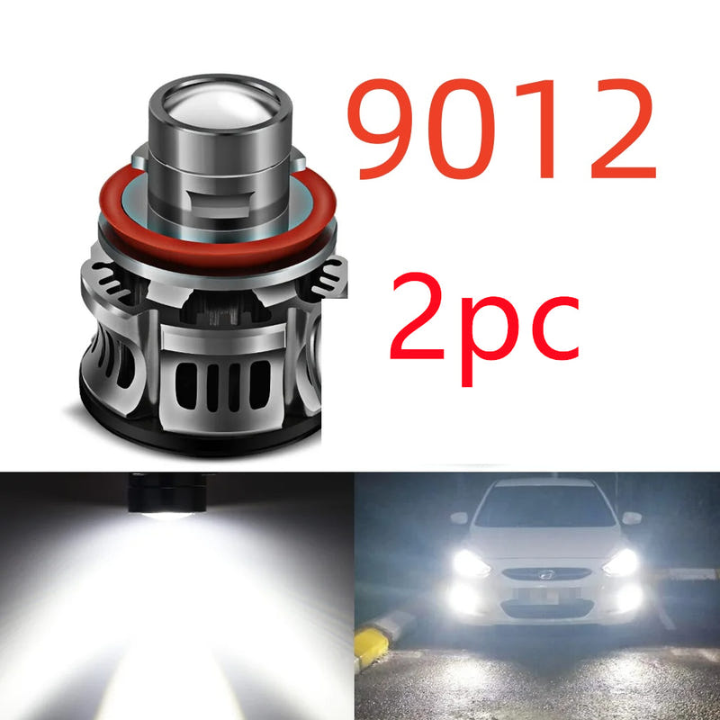 9012 LED fog lamp bulb, silver housing with red ring and vented fins (2 pc)