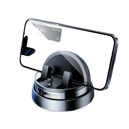 Car phone holder with adjustable side clamps and circular base
