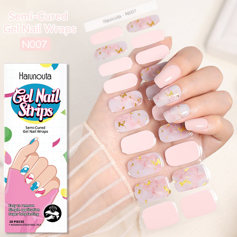 Semi-Cured Gel Nail Wraps Stickers Semi-curing French Gel