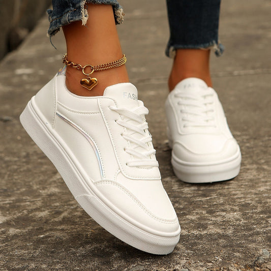 Women’s Lace-Up White Sneakers