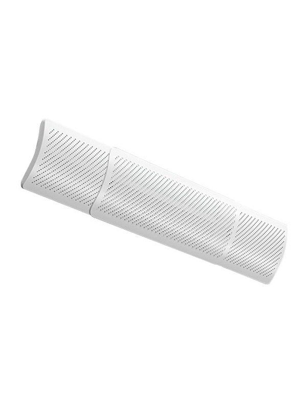 White perforated wind-guiding hood for air conditioning outlets, side view