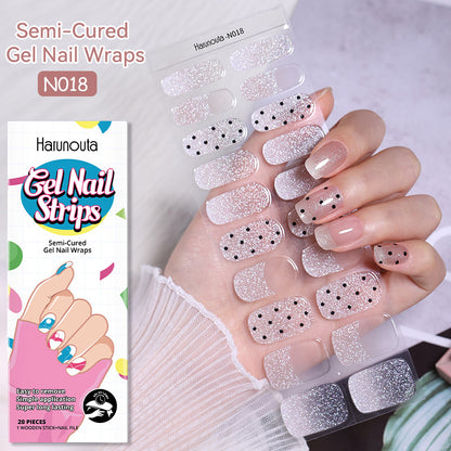 Semi-Cured Gel Nail Wraps Stickers Semi-curing French Gel