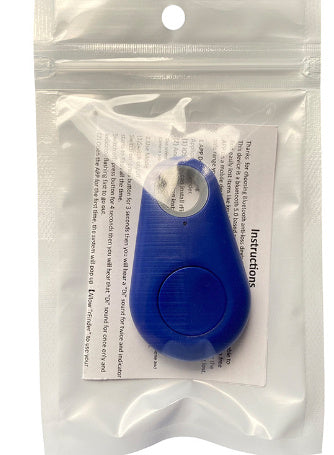 Blue device in a clear plastic packaging with text