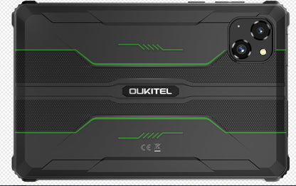 Black and green OUKITEL tablet case on a white background