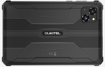 Black rugged case with OUKITEL branding on a clear background