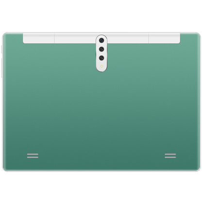 Green tablet back view on a white background