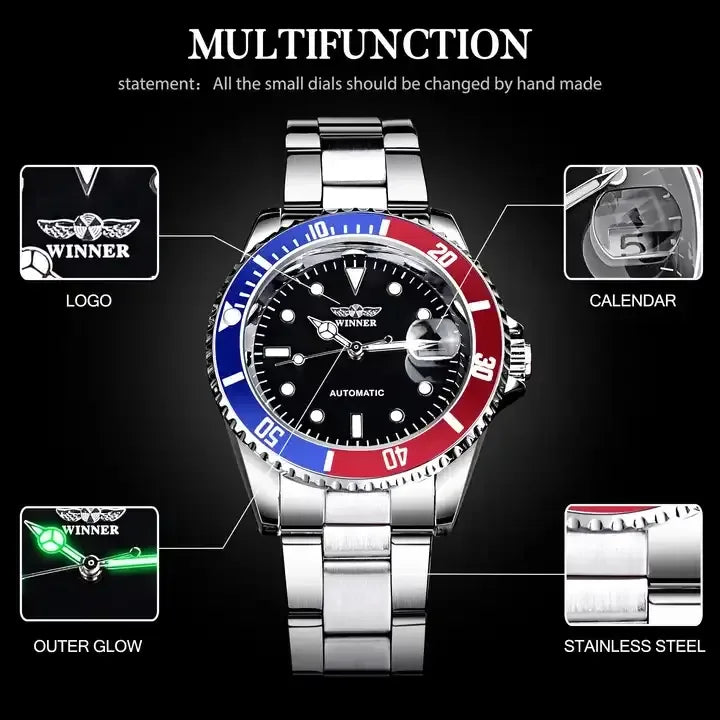 Winner 320 Watch Men Mechanical Automatic Watches Stainless Waterproof Man Wristwatches Dropshipping Reloj Hombre