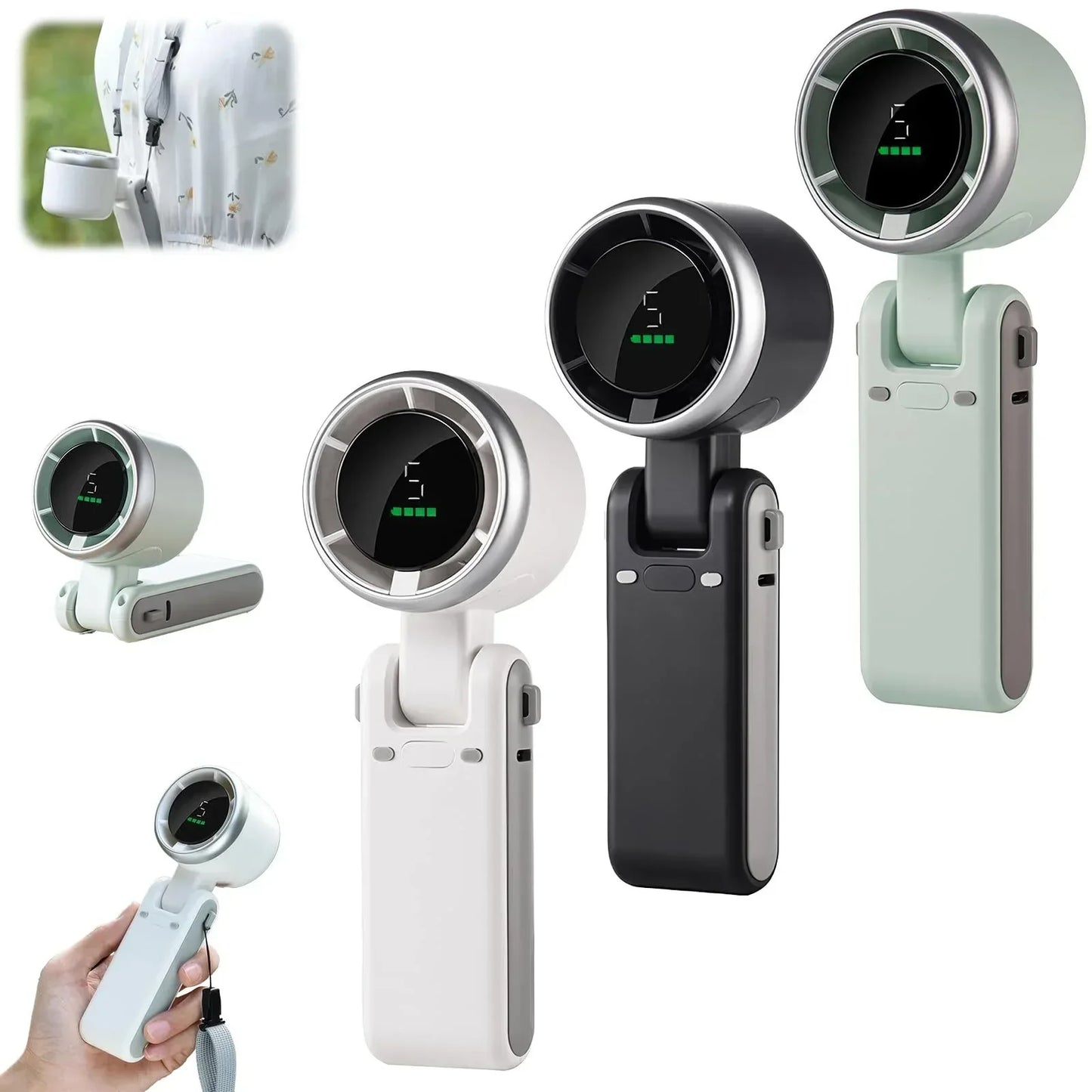 Foldable Neck & Desktop Mini Fan – USB Rechargeable, Turbo Airflow - YAXSO