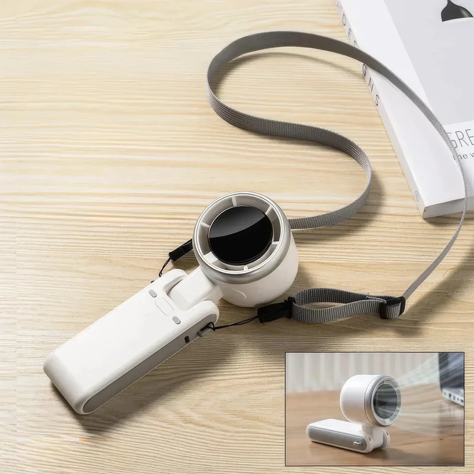 Foldable Neck & Desktop Mini Fan – USB Rechargeable, Turbo Airflow - YAXSO