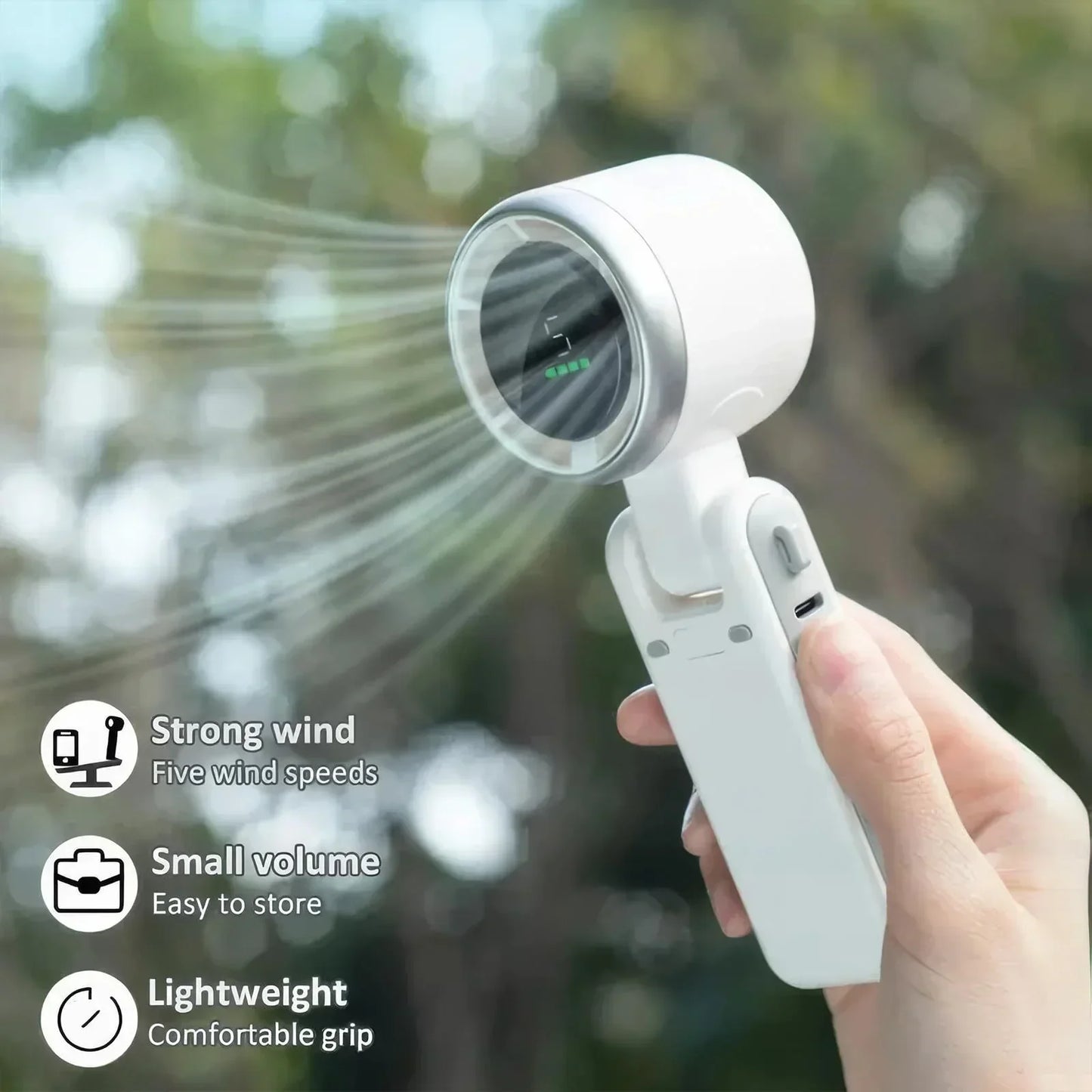 Foldable Neck & Desktop Mini Fan – USB Rechargeable, Turbo Airflow - YAXSO