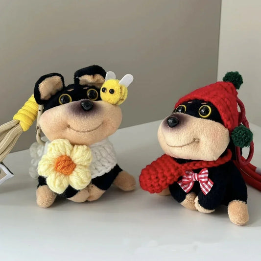 Bee Puppy Pendant Keychain with Hat – Cute Doll Bag Charm - YAXSO