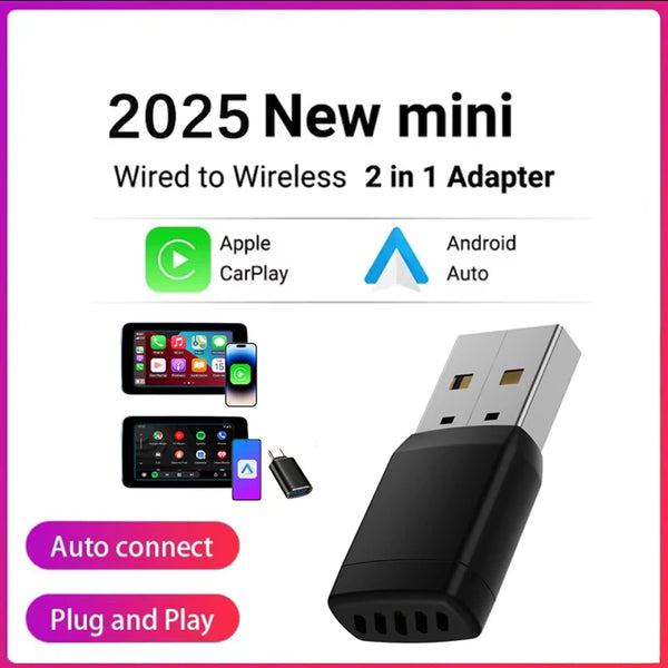 Wireless Adapter Smart Wireless CarPlay Android Auto USB Dongle