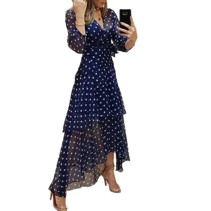 Women's Dot Printing Dark Blue Dress