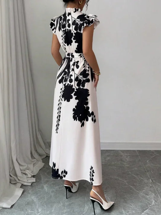 Women's Elegant Black and White Dress