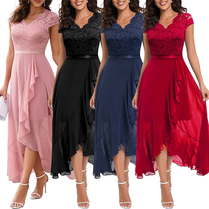 Women's Short Sleeve Evening Dress