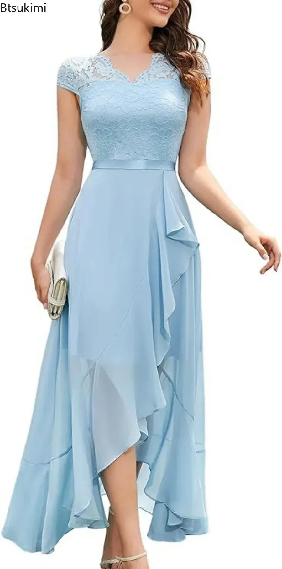 Women's Short Sleeve Evening Dress