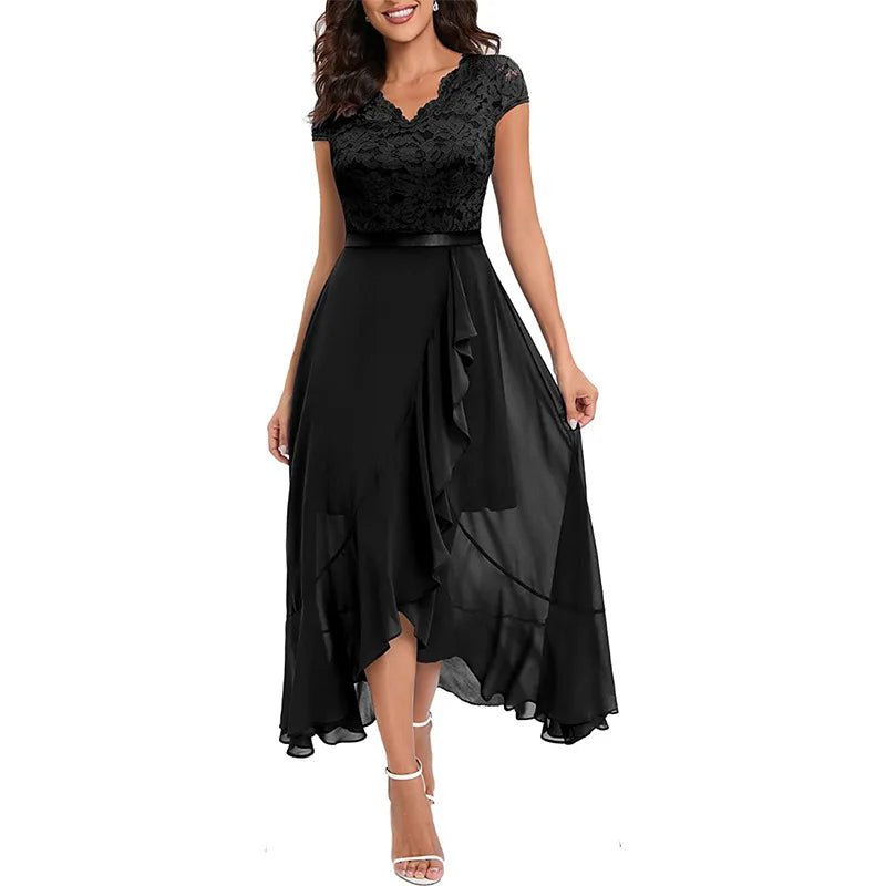 Women's Short Sleeve Evening Dress