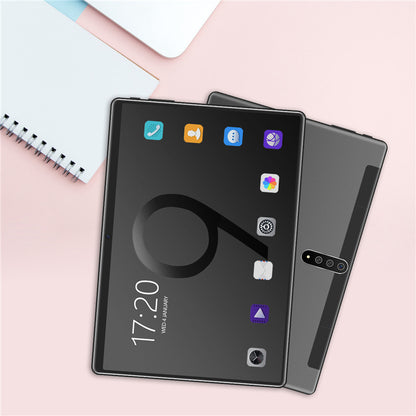 Smartphone with app icons on a light pink background
