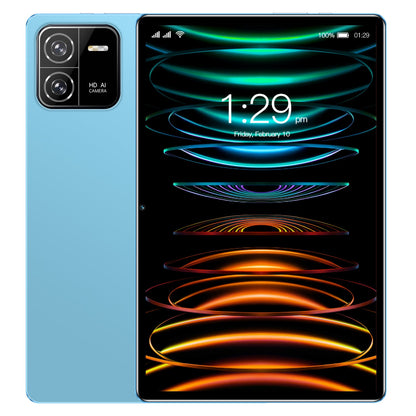 Tablet with a colorful display on a white background