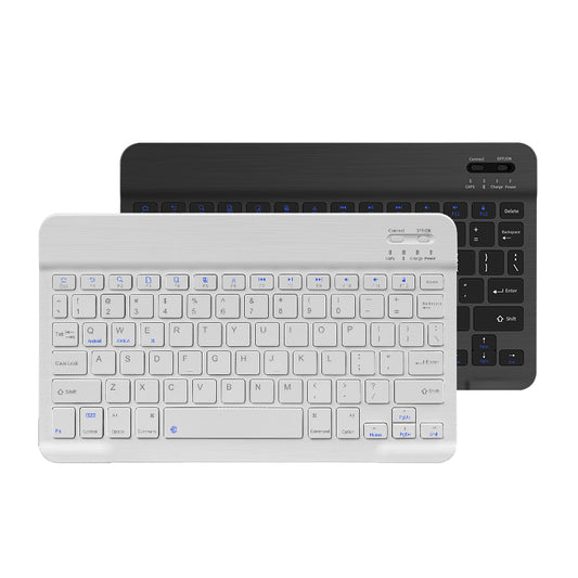 White keyboard and black keyboard case on a white background