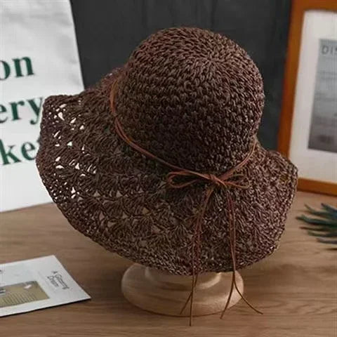 Handmade Crochet Straw Hat - YAXSO