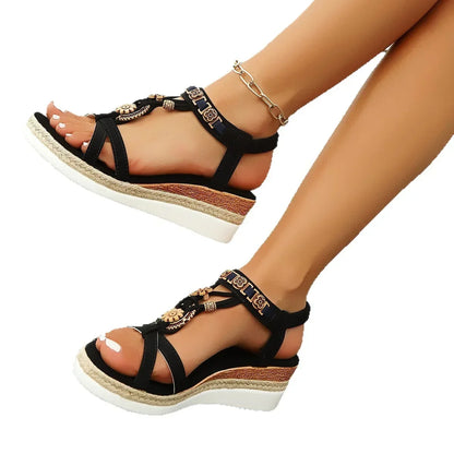 Open Toe Sandals with Thick Sole - YAXSO