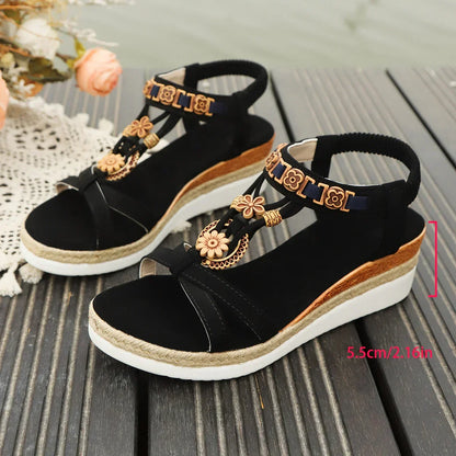 Open Toe Sandals with Thick Sole - YAXSO