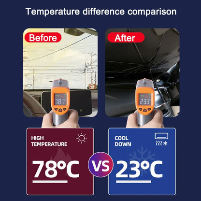 Foldable Car Windshield Sunshade Umbrella UV Protection - YAXSO