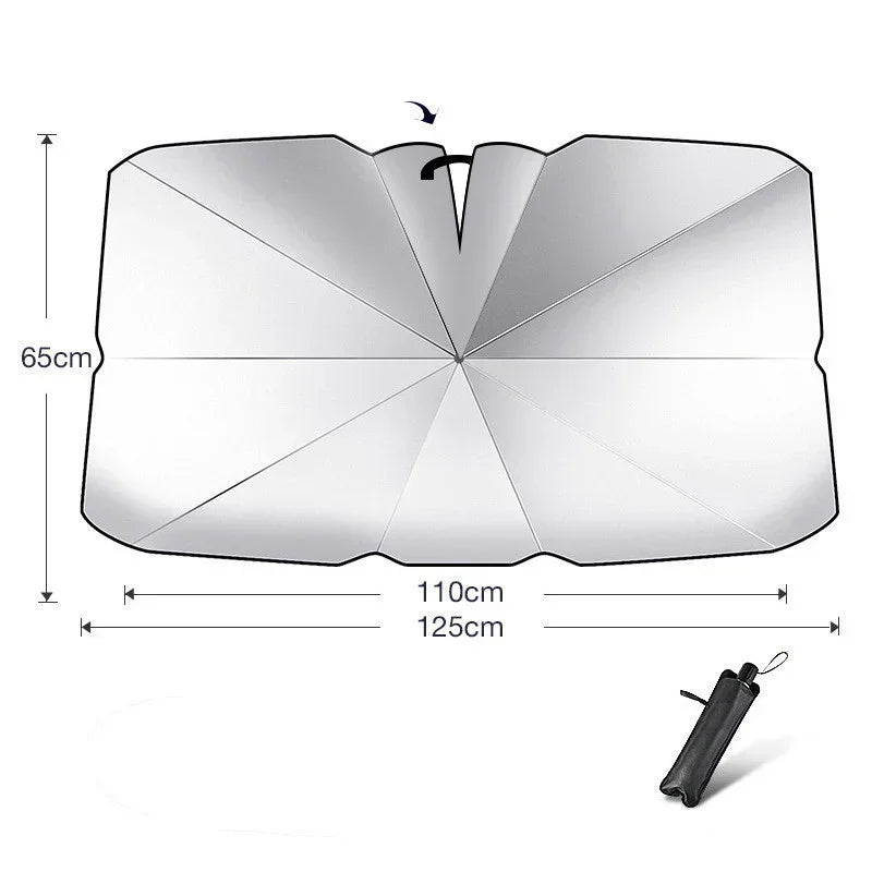 Foldable Car Windshield Sunshade Umbrella UV Protection - YAXSO