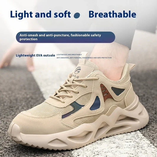 Men's Breathable Lightweight Safety Work Shoes - YAXSO