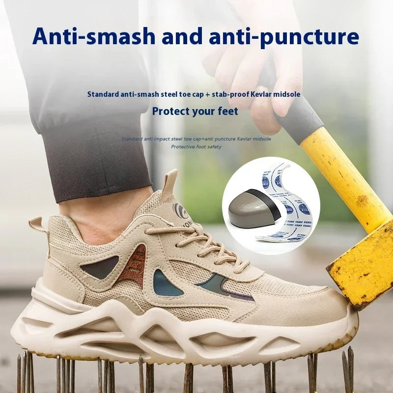 Men's Breathable Lightweight Safety Work Shoes - YAXSO