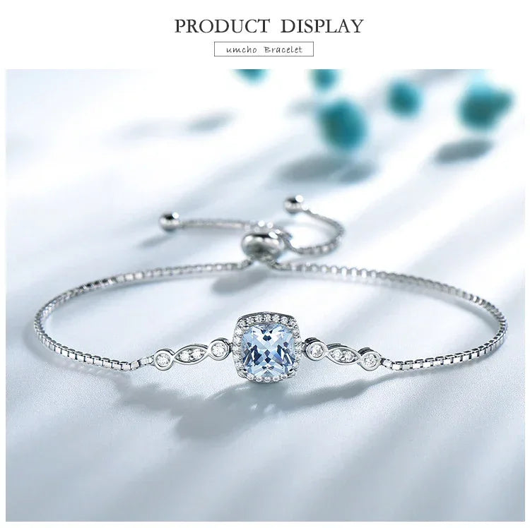 925 Sterling Silver Sky Blue Topaz Jewelry Set - YAXSO