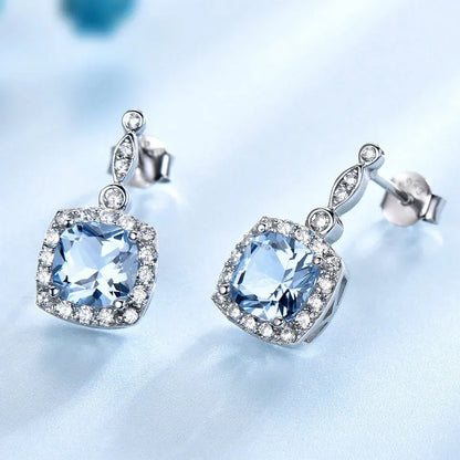 925 Sterling Silver Sky Blue Topaz Jewelry Set - YAXSO