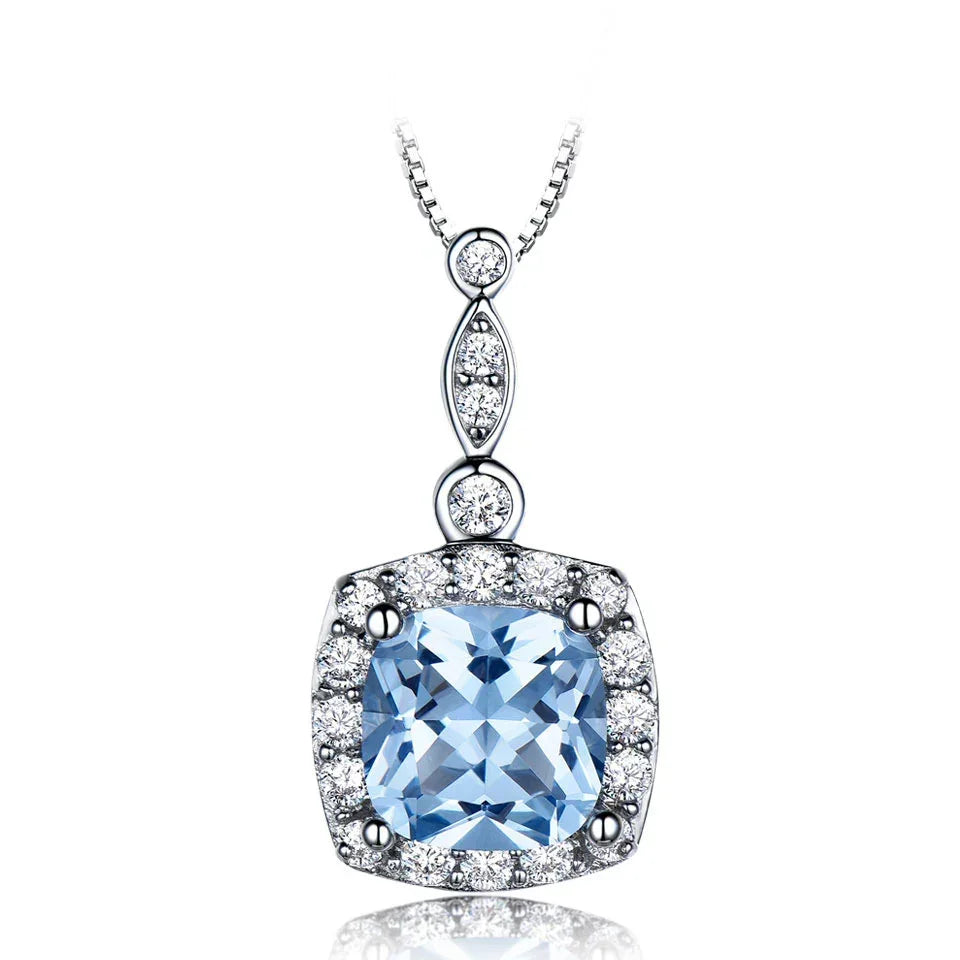 925 Sterling Silver Sky Blue Topaz Jewelry Set - YAXSO